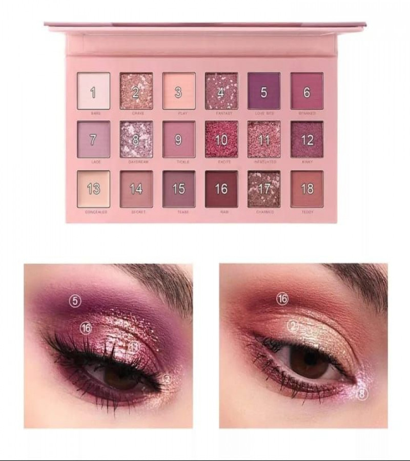 18 COLORS GLITTER SHIMMER MATTE EYE SHADOW PALETTE