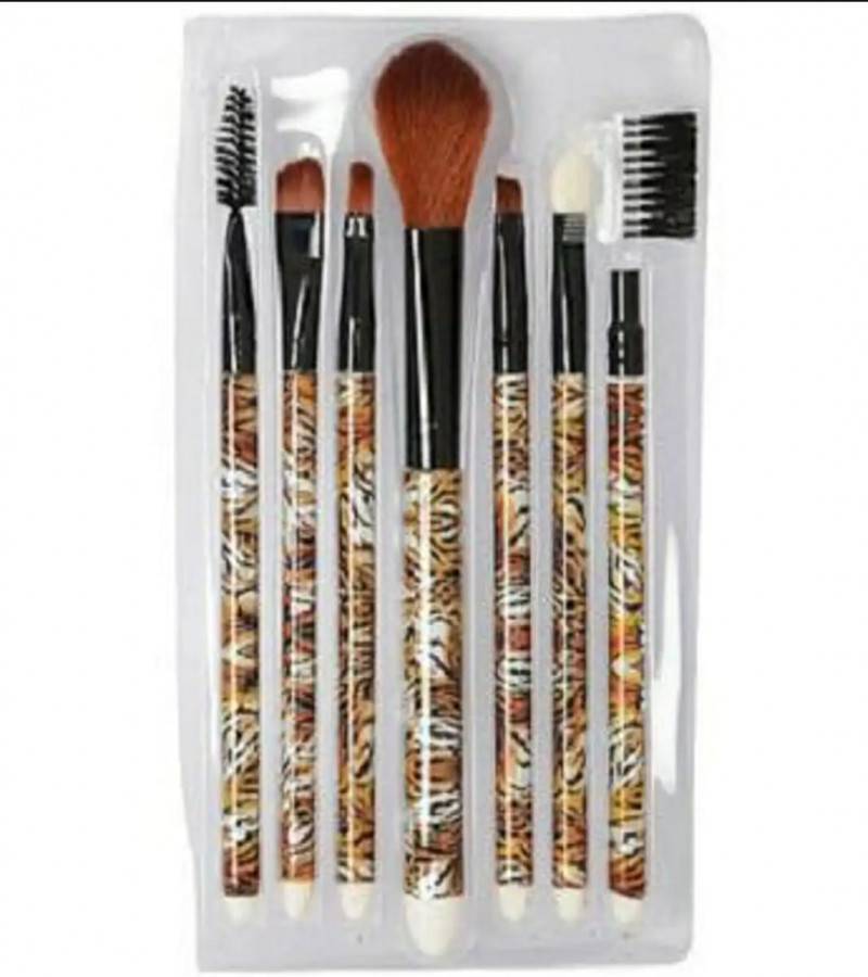 Chromatic Beauty: 7-Piece Random Design Multi-Color Makeup Brush Set for Flawless Application