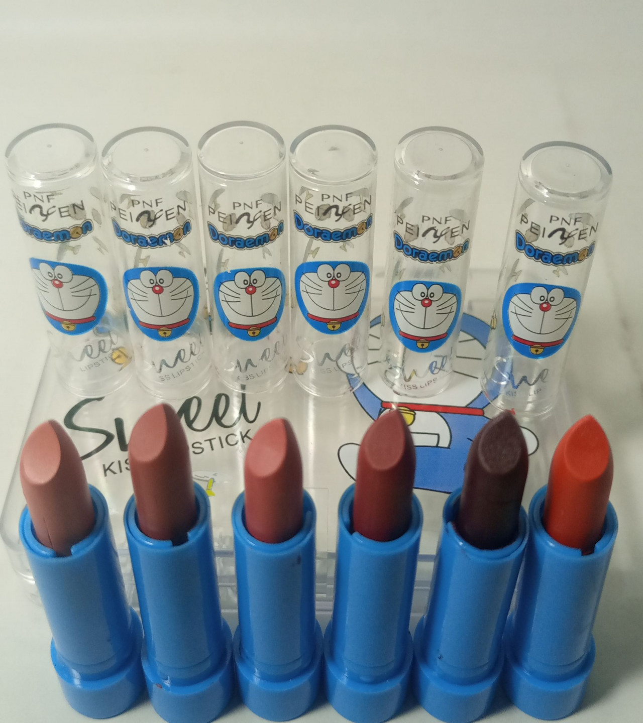 Doraemon sweet kiss lipstick pack of 6 with box