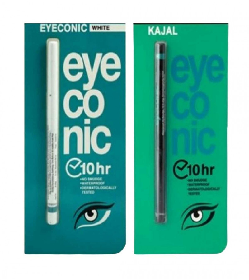 Kajal pencils white and black pack of 2