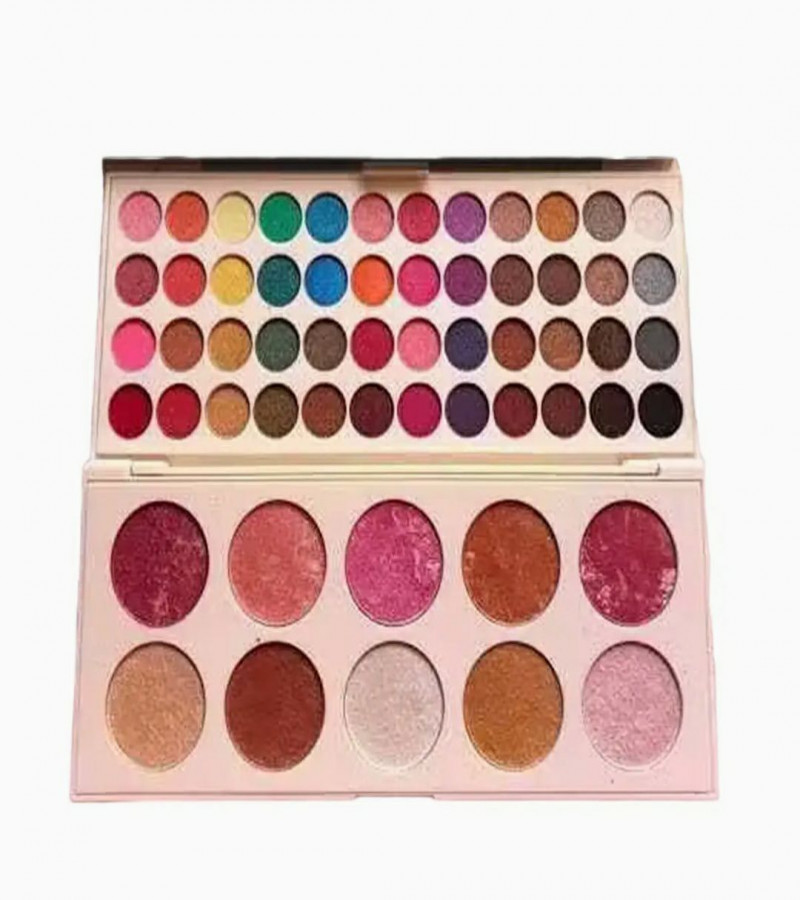 Make up Palette eyeshadows,blush on,and high lighter complete palette