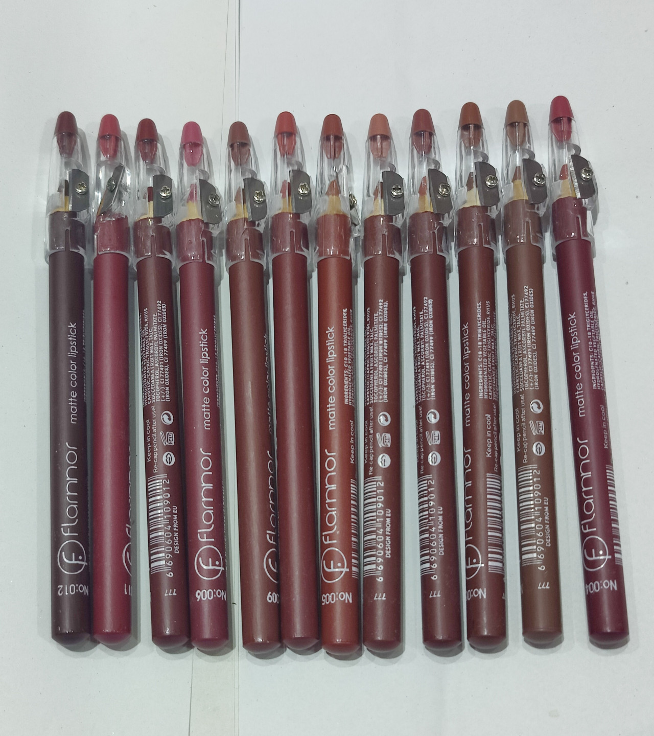MATTE LIPSTICK PENCILS PACK OF 12