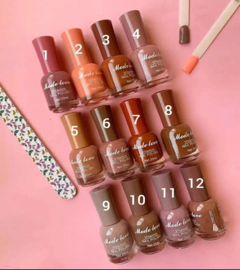 NAIL POLISH NUDE PERMANENT LIGHT AMAZING COLOR'S PACK OF 12