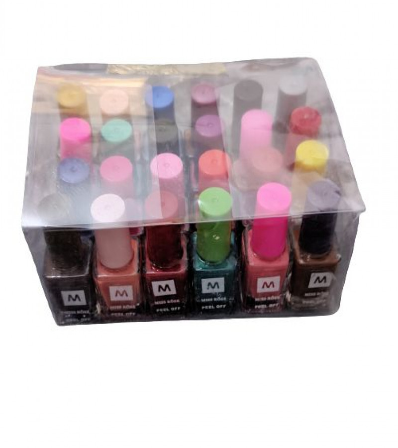 PEEL OF NAIL PAINT BEAUTIFUL COLOUR PACK OF 12