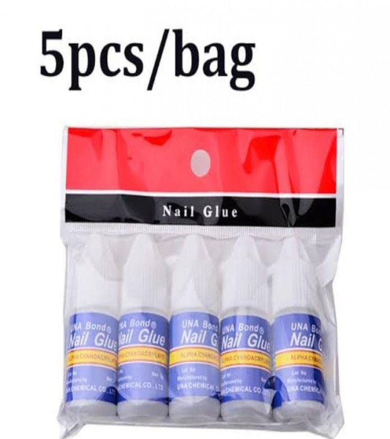 Secure Stylings: Pack of 5 Nails Glue for Long-Lasting and Flawless Nail Art