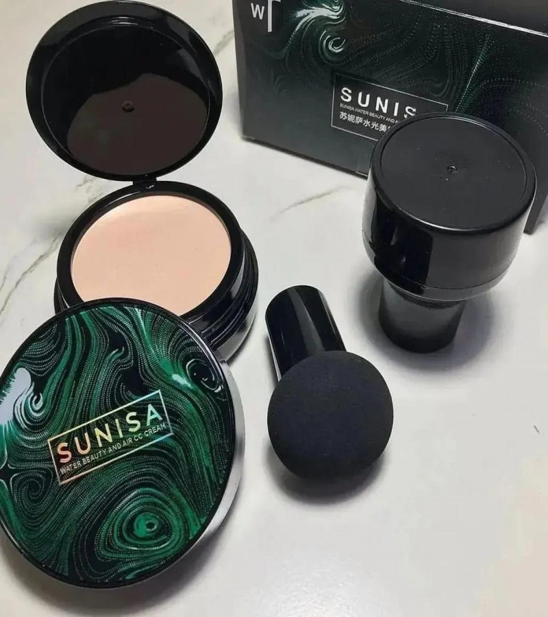 SUNISA Foundation Base Water proof Mushroom Head Air Cushion BB CC Cream Moisturizing Liquid Foundation with Sponge