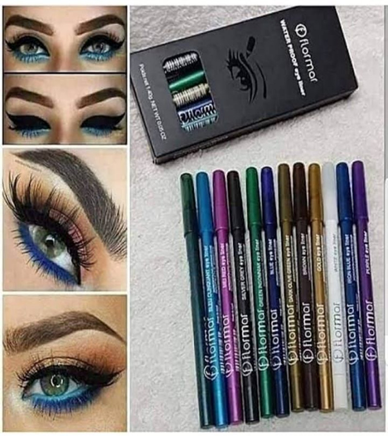 WATER PROOF EYELINER PENCILS PACK OF12